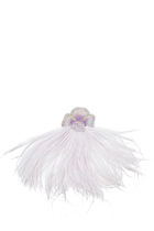 مشبك شعر بتصميم زهرة مزين بالريش للأطفال